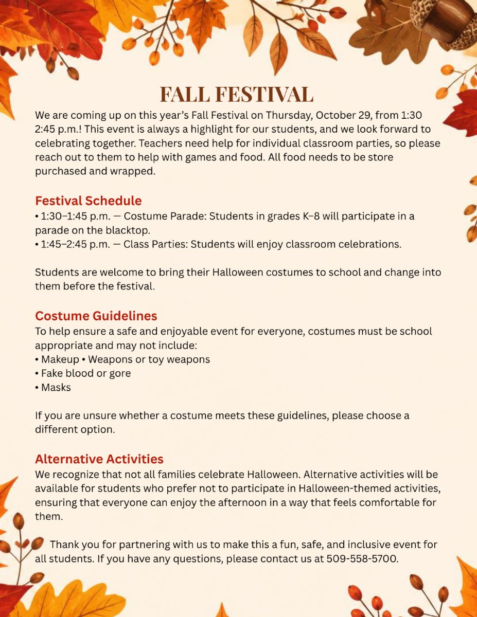 Fall Festival Information